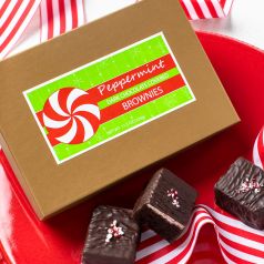 Seasonal Only! Dark Chocolate Covered Peppermint Brownies