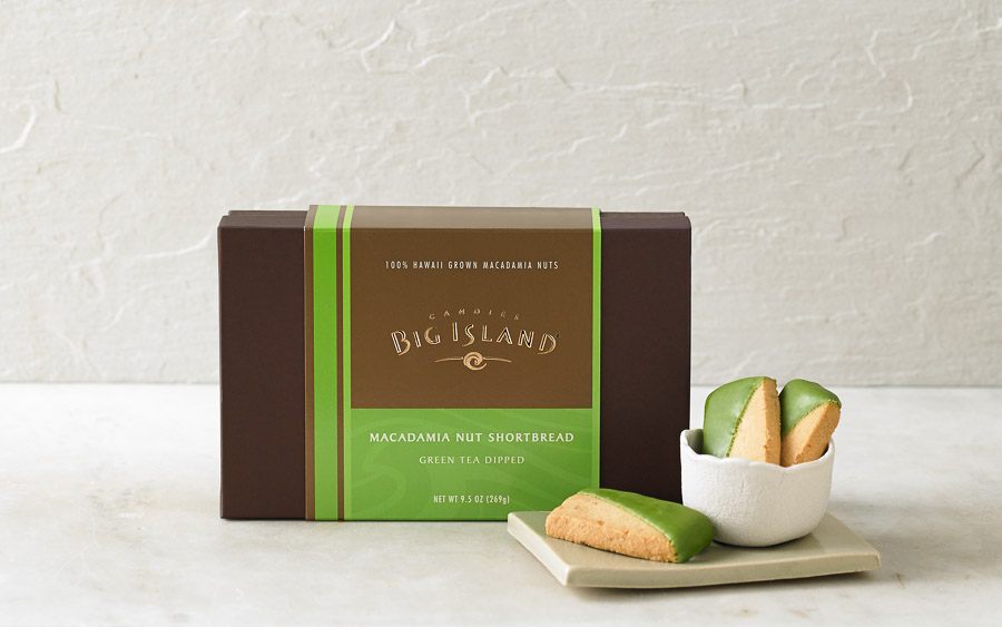 Macadamia Nut Shortbread – Green Tea Dipped