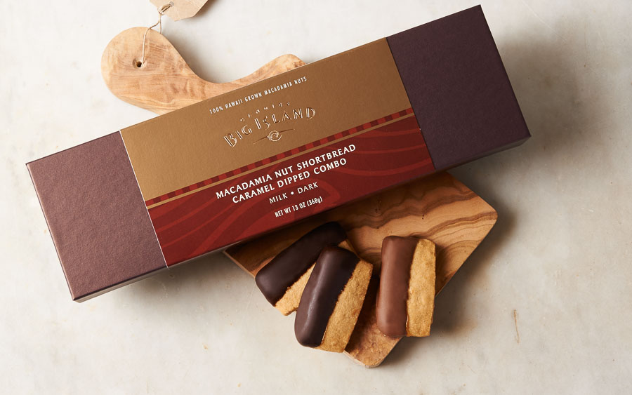 Macadamia Nut Shortbread - Caramel Dipped Combo (Milk & Dark Chocolate)