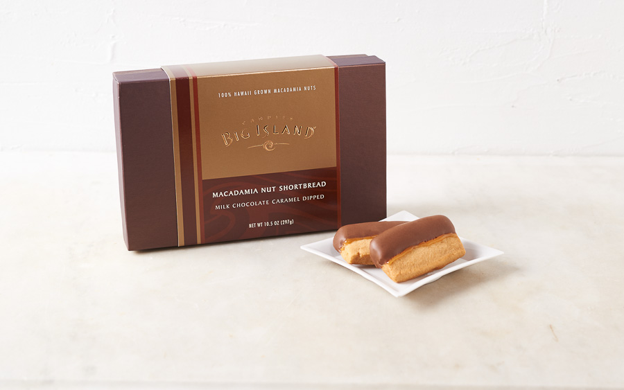 Macadamia Nut Shortbread - Milk Chocolate Caramel Dipped