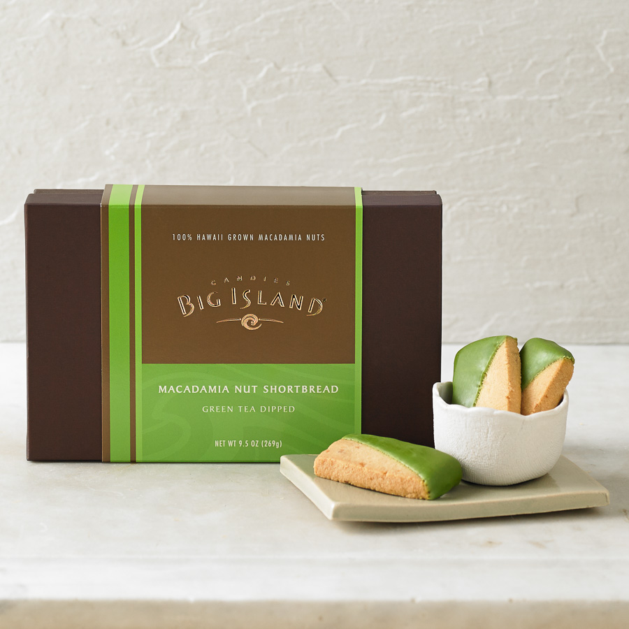 Macadamia Nut Shortbread - Green Tea Dipped